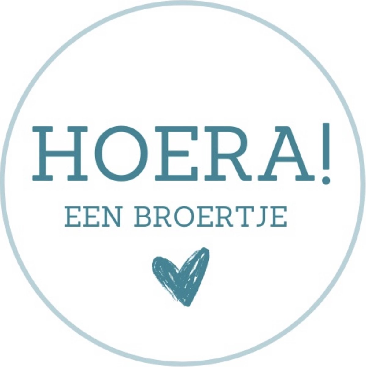 HOERA EEN BROERTJE STICKER | SLUITZEGEL | GEBOORTE | 20 STUKS | 4 CM | WIT GROEN | KLEINE FRUM